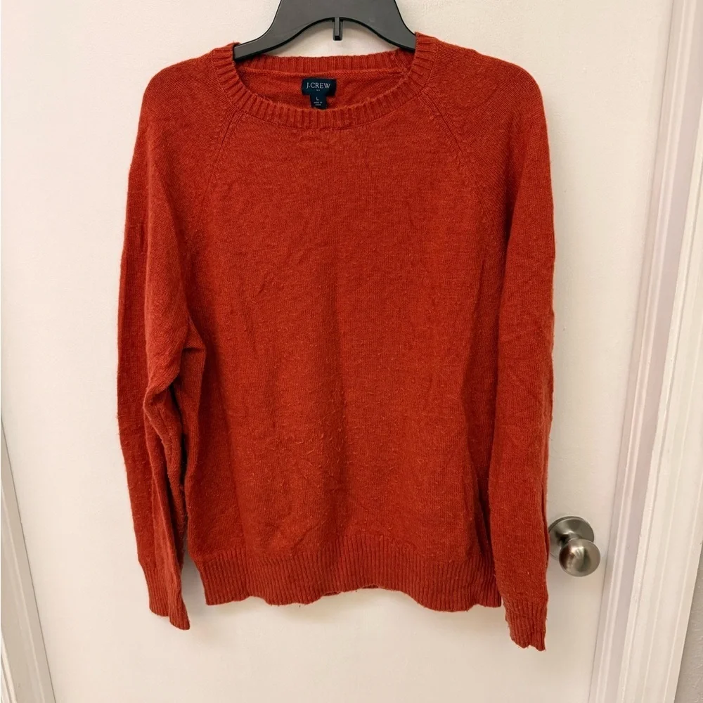 J. Crew Vibrant Orange Knit Sweater Size L